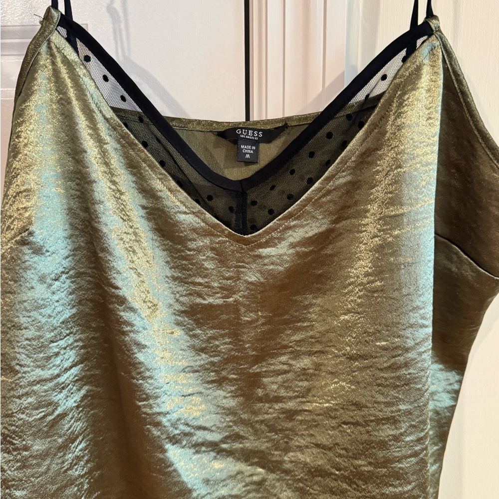 Guess Green and Black Camisole Top